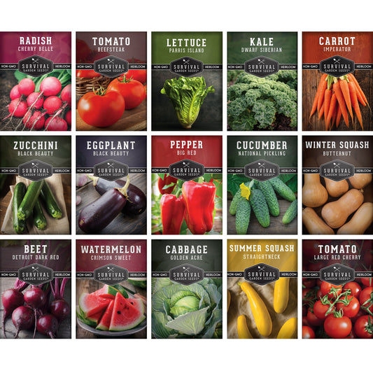 Vegetable Garden Collection - 15 Packs of Vegetable Seeds