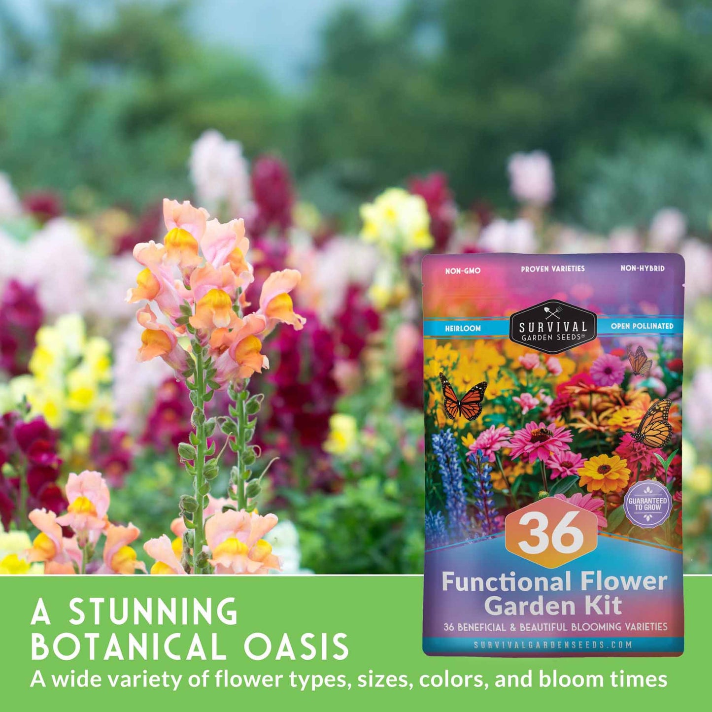 Functional Flower Garden Kit - 36 Helpful Flowers