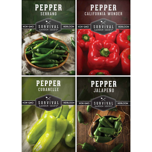 4 Pepper Seed Collection - Sweet and Hot Peppers
