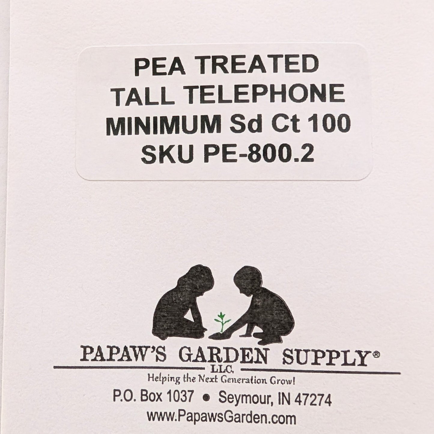 Tall Telephone Vining Treated Pea Seeds