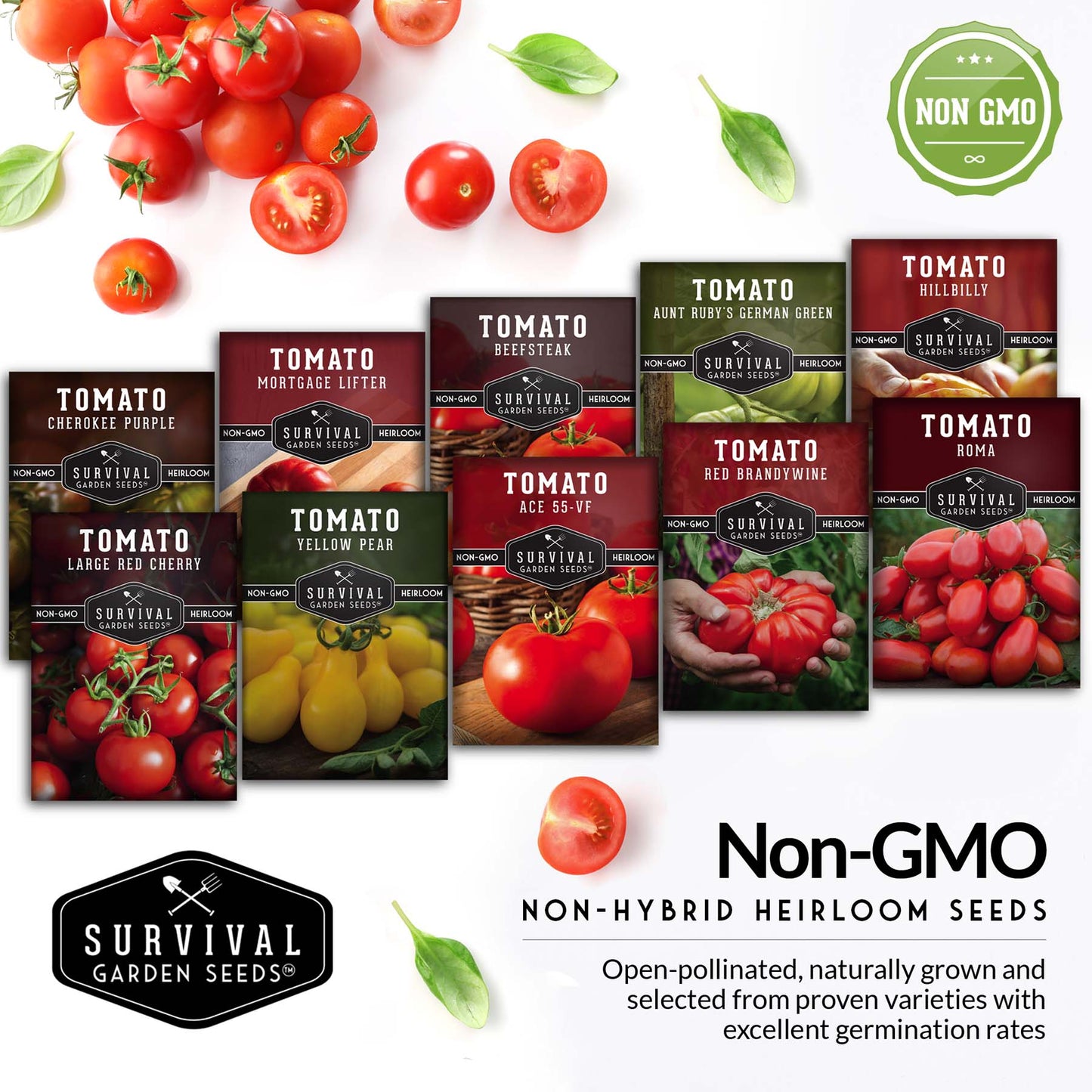 10 Tomato Seed Collection - A Rainbow of Heirloom Tomato Varieties