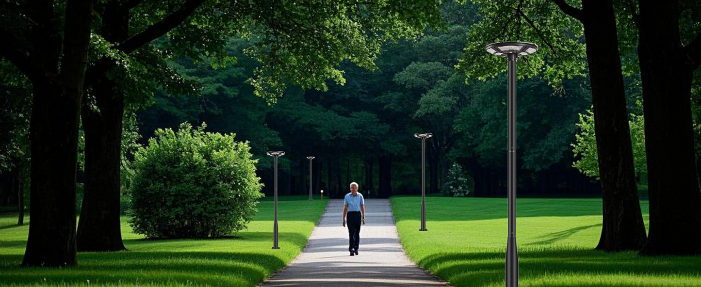 1500W Commercial Solar Flag Pole Outdoor Lamp Post Light with 98 inch Pole IP67 Waterproof With Remote