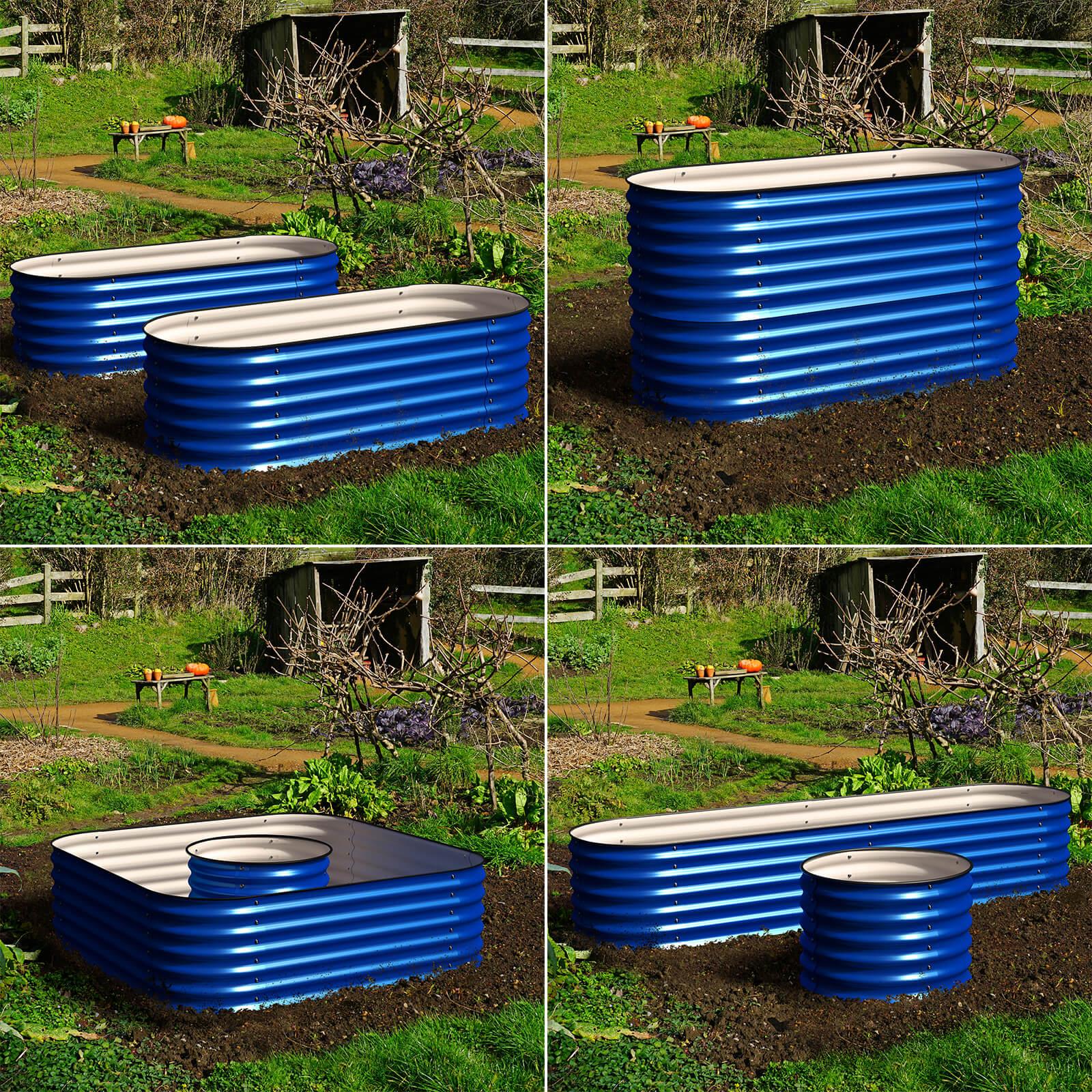 Olle 4-Style Modular Galvanized Raised Garden Beds [Build 1 of 4 Configurations] Cobalt Blue