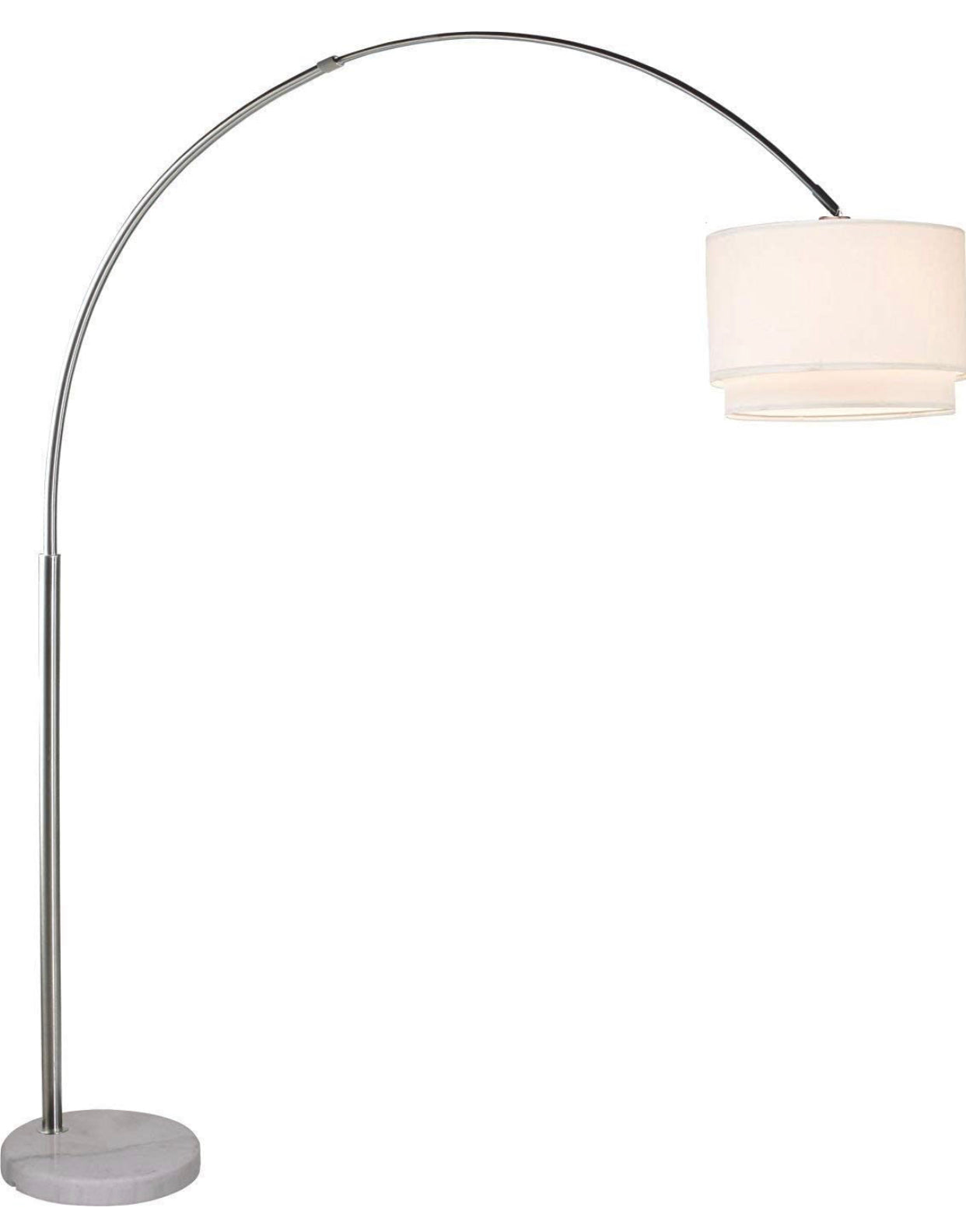 Arc Floor Lamp with Unique Hanging Drum - Arching Over The Couch