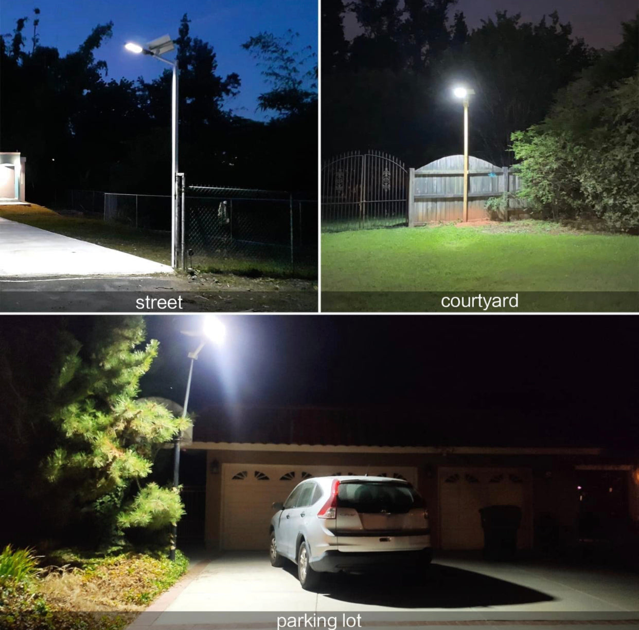 1200W Commercial Solar Street Light , 100000LM Parking Lot Light Dusk to Dawn With Remote
