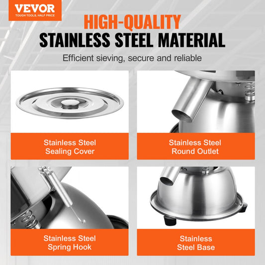 VEVOR Premium Stainless Steel Vibrating Sieve Shaker 12+80 Mesh  –  for Worm Casting Production