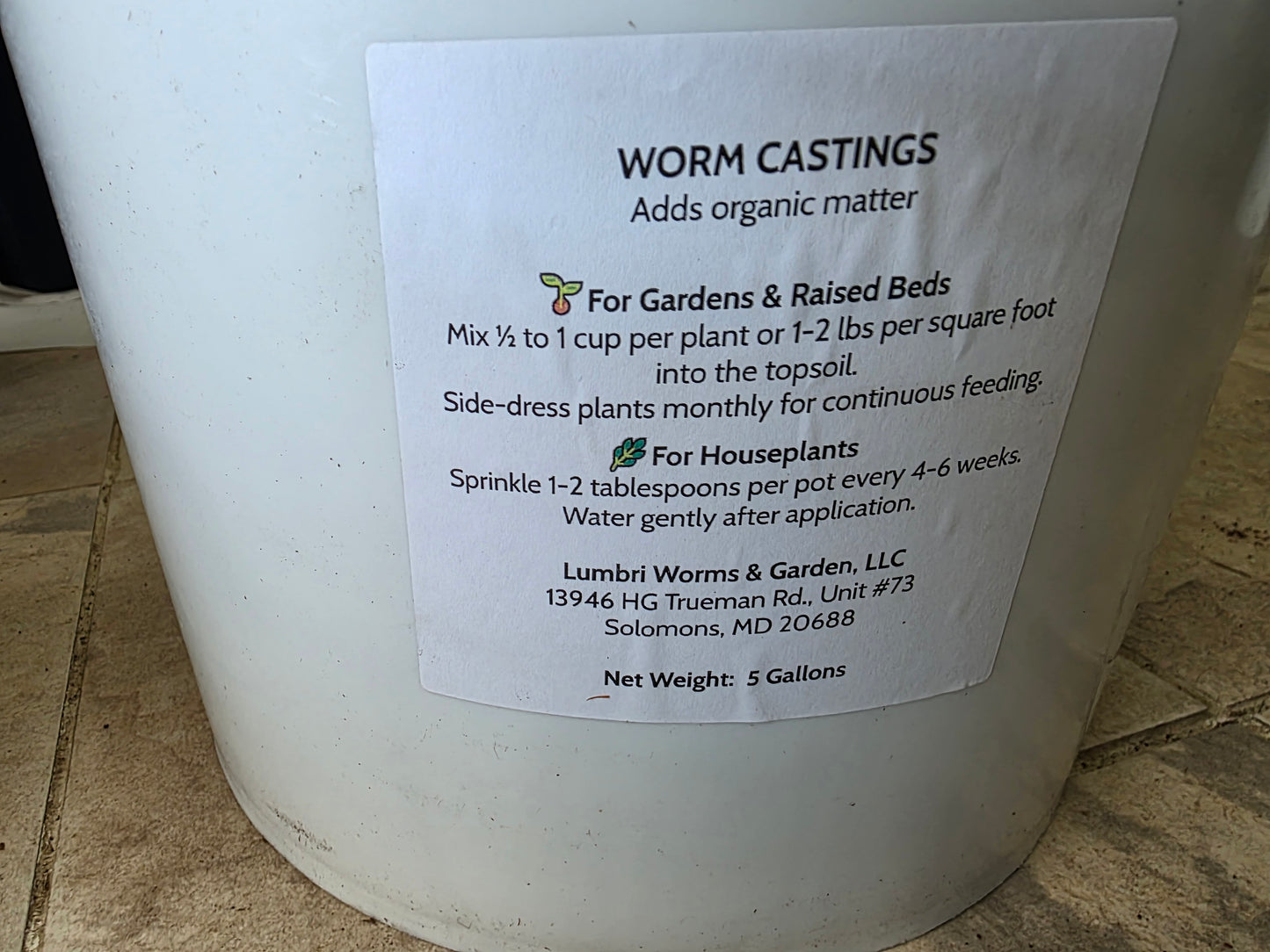 ALL NATURAL Worm Castings – Premium Vermicompost for Healthy Soil - REGISTERED with the Maryland Department of Agriculture