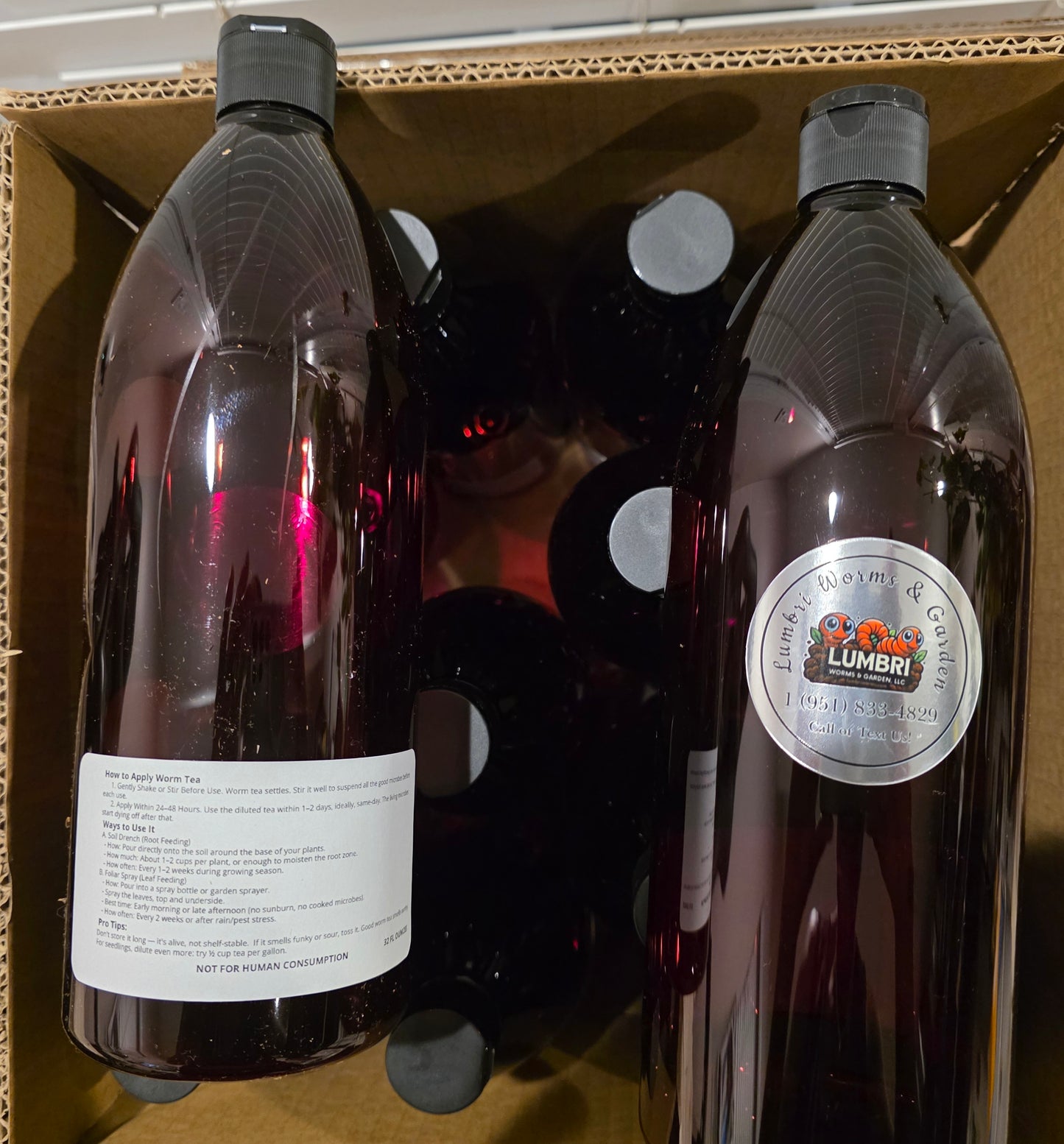 32 oz Premium Worm Tea – Microbe-Rich Liquid Plant Food for Soil & Foliar Use