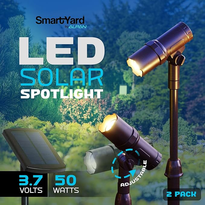 SmartYard Smart Focus 100/65 Lumen Spot Light with Remote Solar Panel, 2-pack