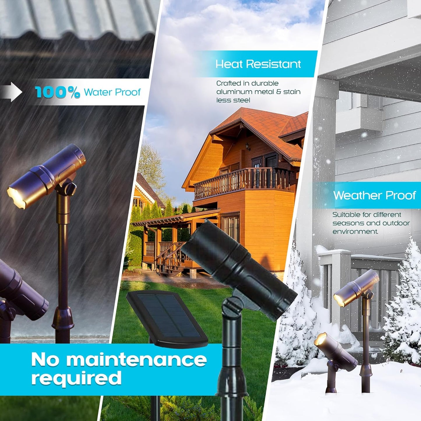 SmartYard Smart Focus 100/65 Lumen Spot Light with Remote Solar Panel, 2-pack