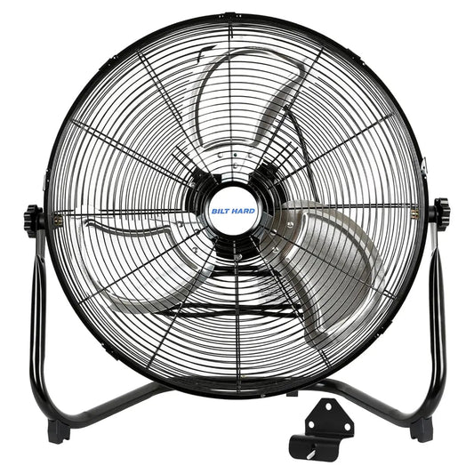 BILT HARD 20" High Velocity Floor Fan: Heavy Duty Metal, 4600 CFM, 3-Speed Industrial Fan with Wall-Mount