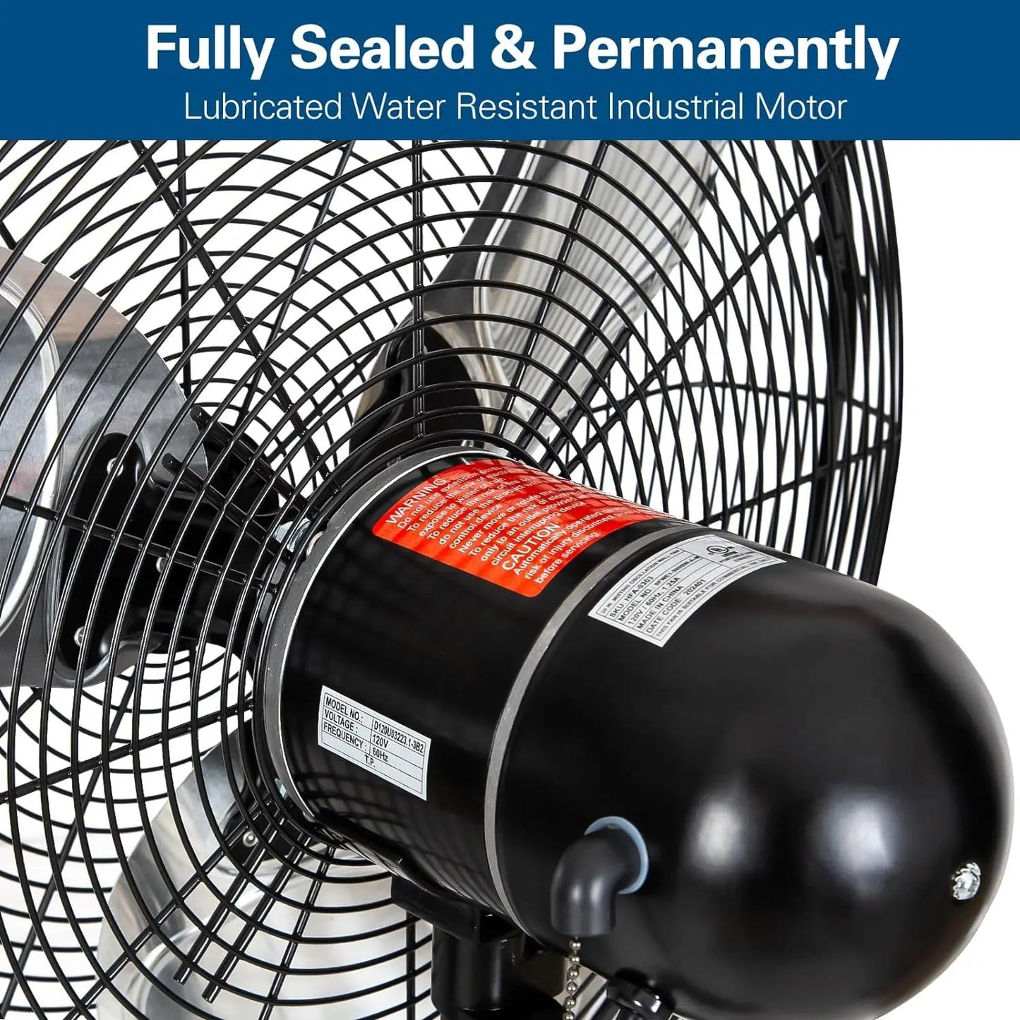 BILT HARD 20" Outdoor Wall Misting Fan: 3-Speed, 80° Oscillation, Waterproof, Heavy-Duty & UL Listed