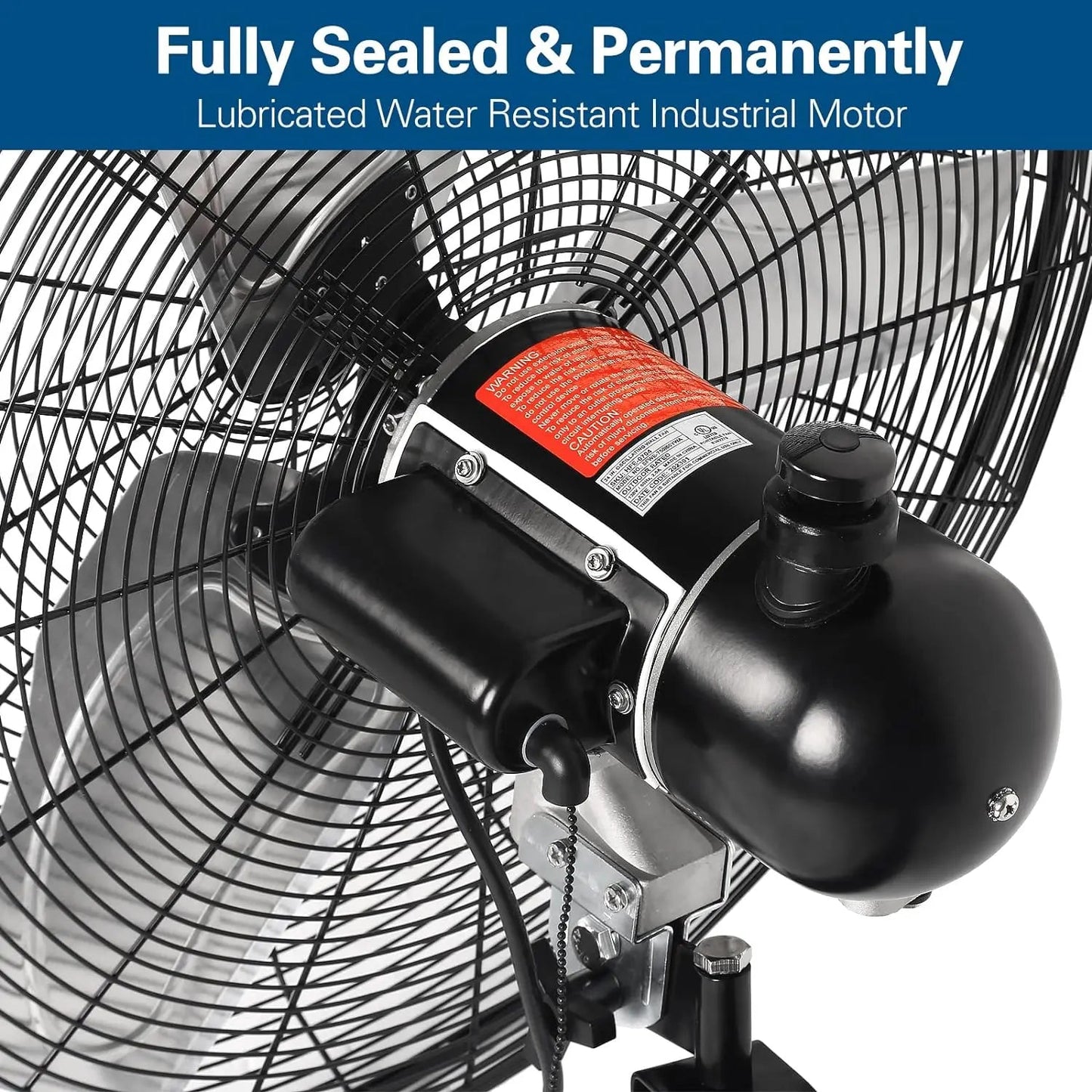 BILT HARD 24" 6300 CFM Outdoor Oscillating Wall Fan: High Velocity, 3-Speed Heavy Duty Waterproof Wall Fan, UL Listed