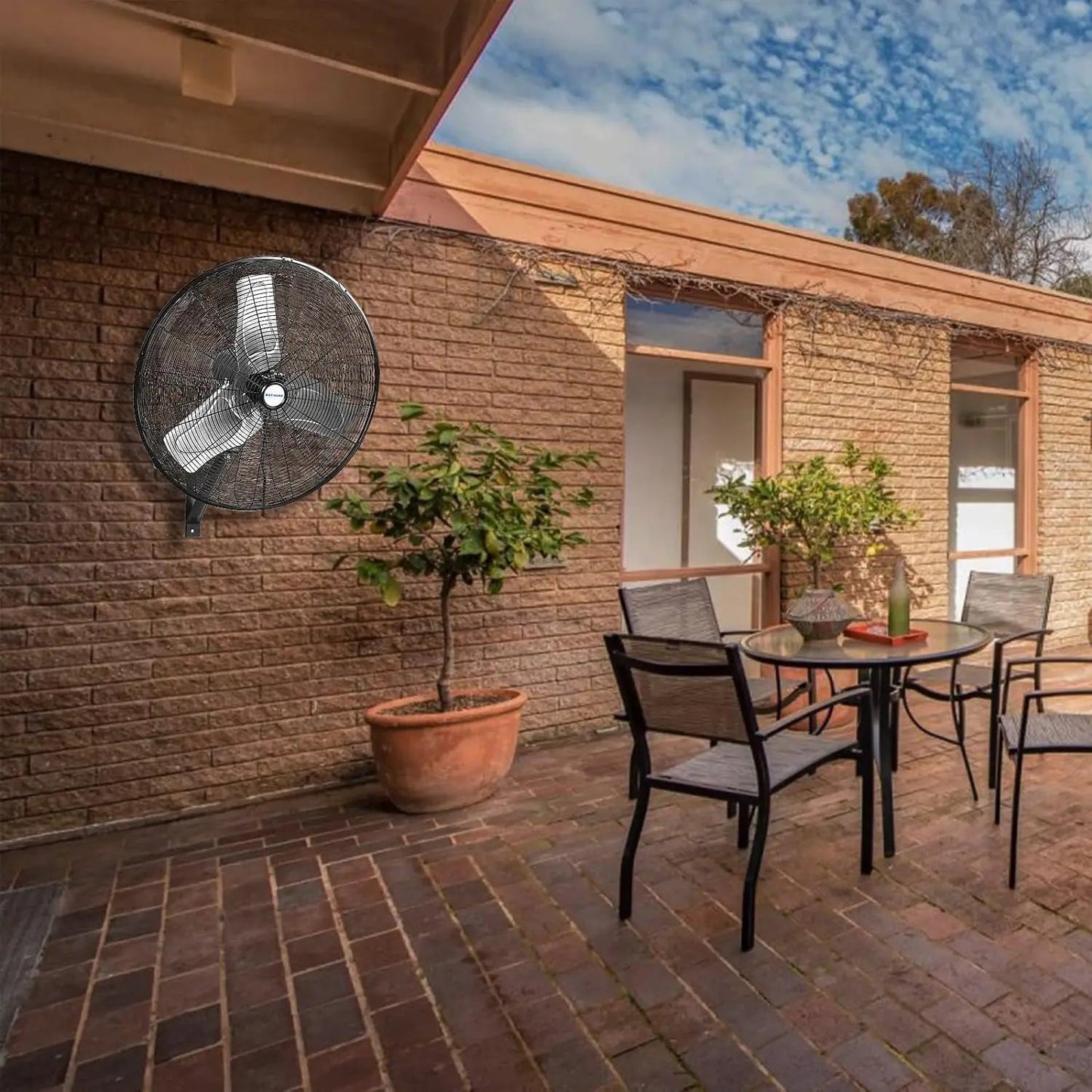 BILT HARD 24" 6300 CFM Outdoor Oscillating Wall Fan: High Velocity, 3-Speed Heavy Duty Waterproof Wall Fan, UL Listed