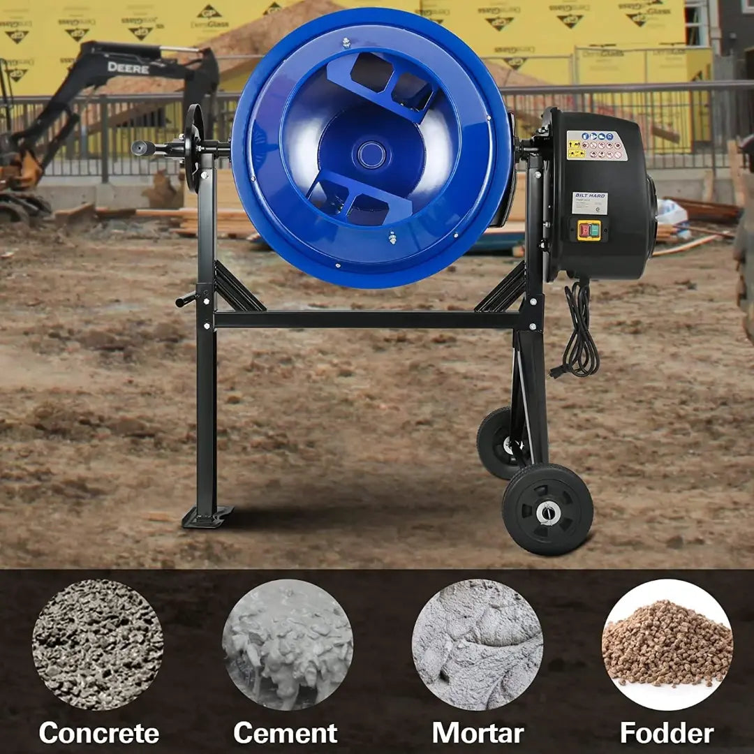 BILT HARD 4 Cu. Ft. Electric Cement Mixer – Portable & Heavy-Duty