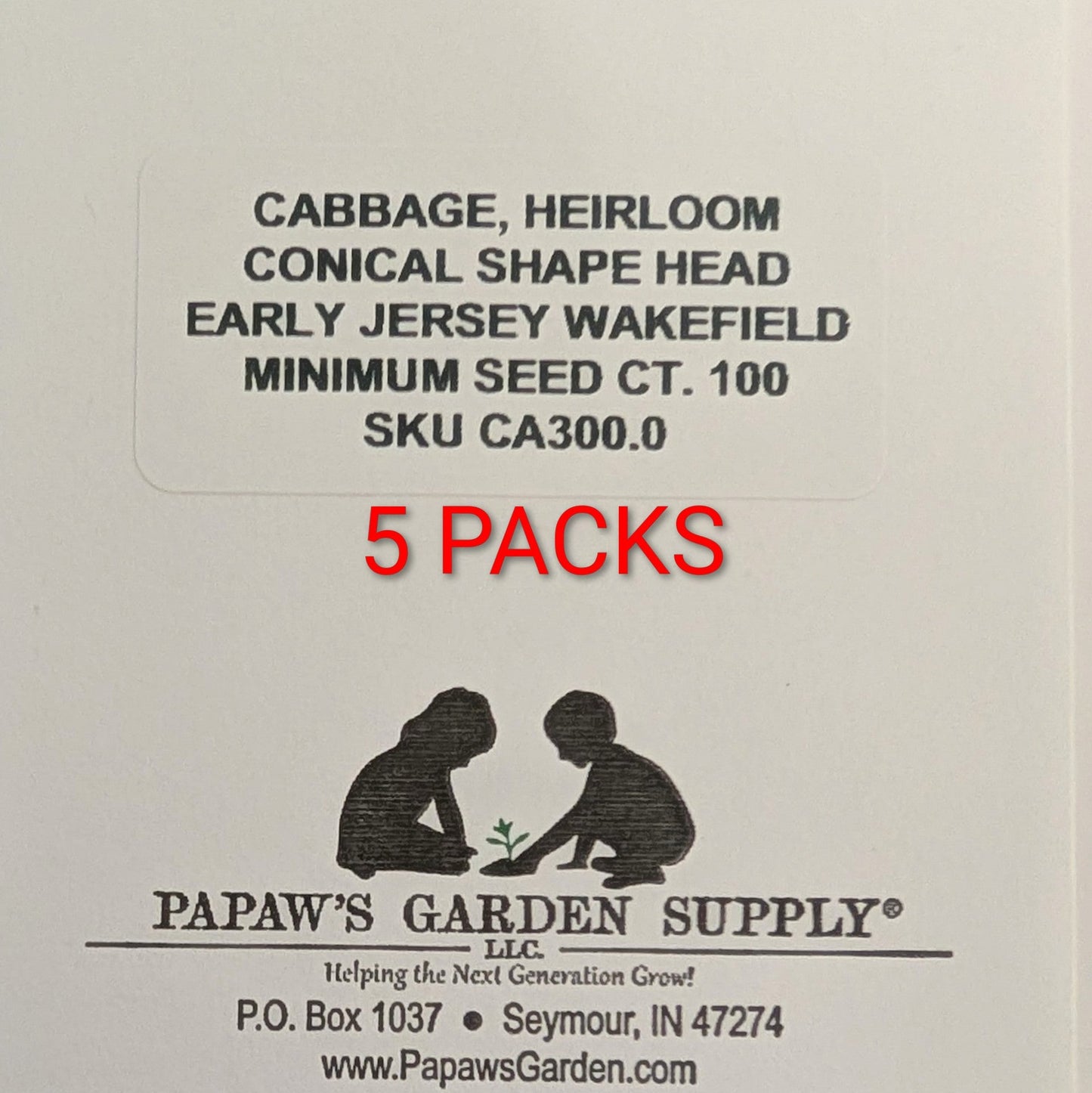 Early Jersey Wakefield Heirloom Conical Head Cabbage Seeds