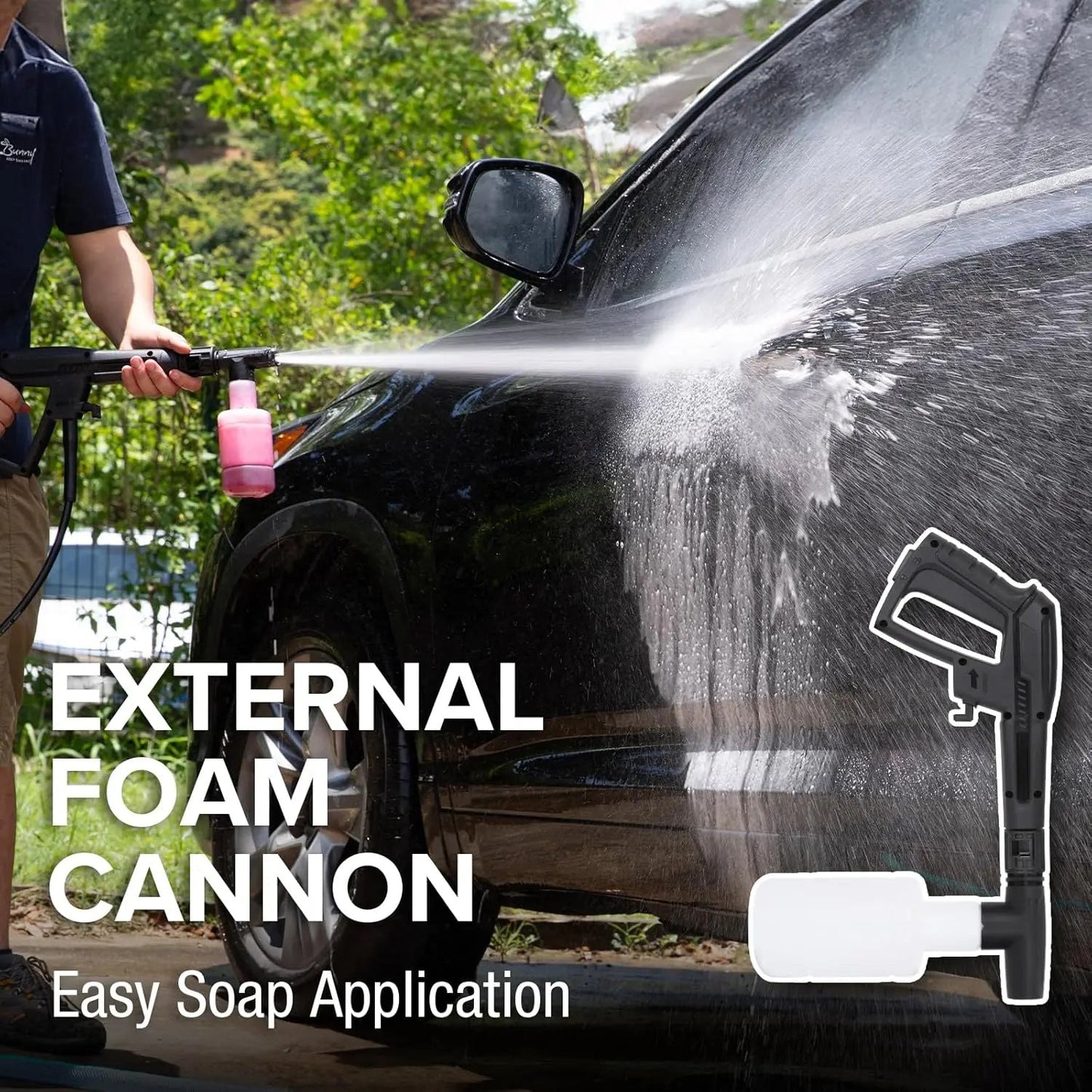 Electric Pressure Washer, 1800 PSI 1.7 GPM Power Washer, Ultra Compact, Lightweight, with 2 Spray Nozzles, 20 Ft Hose, 35 Ft Power Cord, Foam Cannon, for Cleaning Cars, Driveway, Fencing