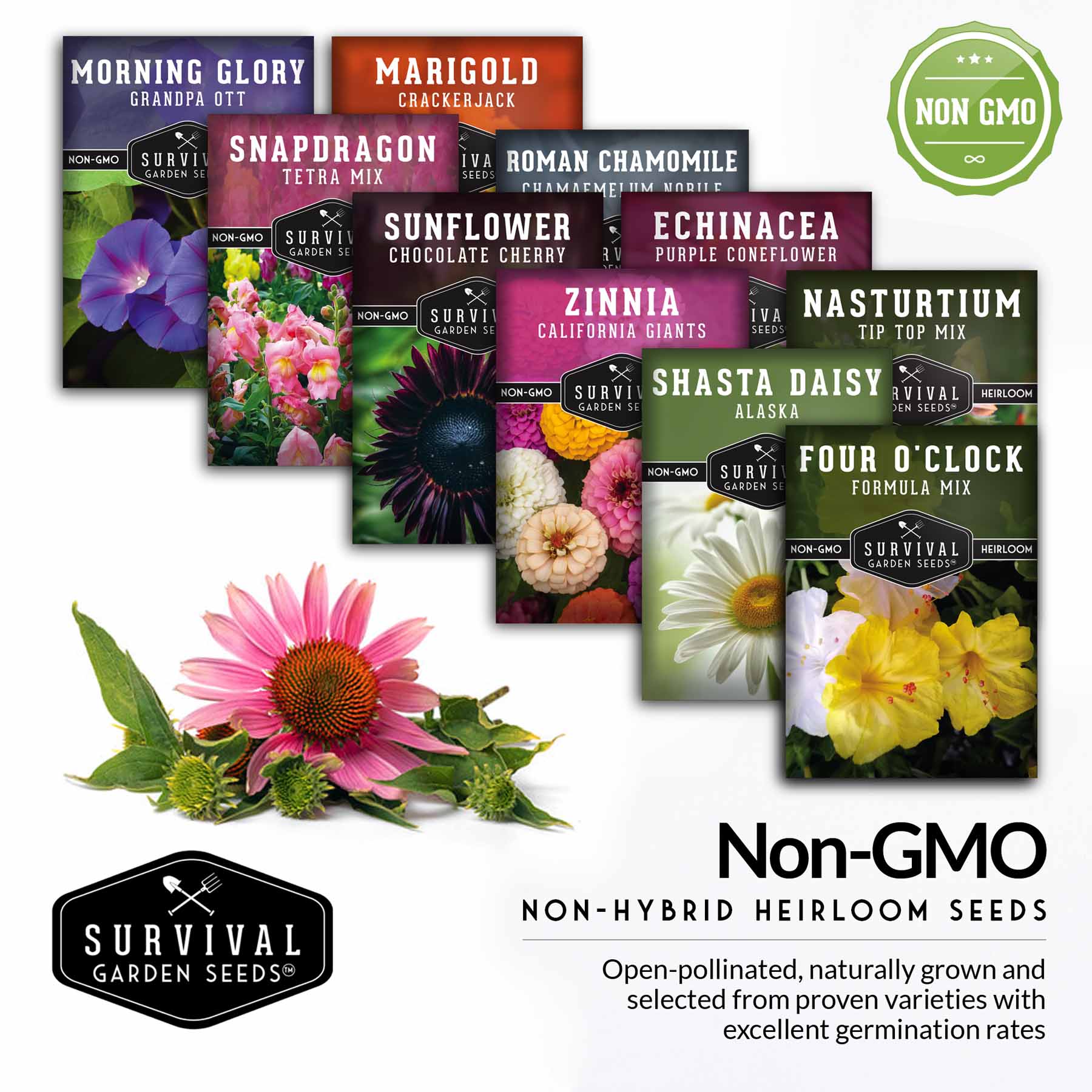 flowe seeds 10 Heirloom Flower Seeds Collection