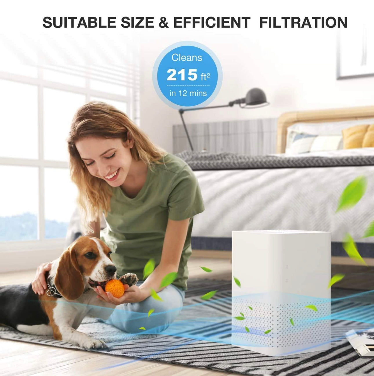Air Purifiers for Home 3-in-1 True HEPA Large Room Air Filter, Air ChoicAir Purifiers for Reduce Pets Dander, Household Odor, Smoke, Dust, Sleep Mode, Auto Mode, Quiet Operation, White
