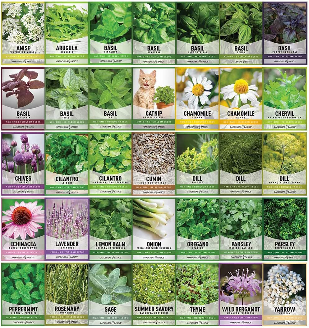 plant seed pack Gardeners Basics Gardening Gifts 70-Variety Seed Pack: 35 Herb & 35