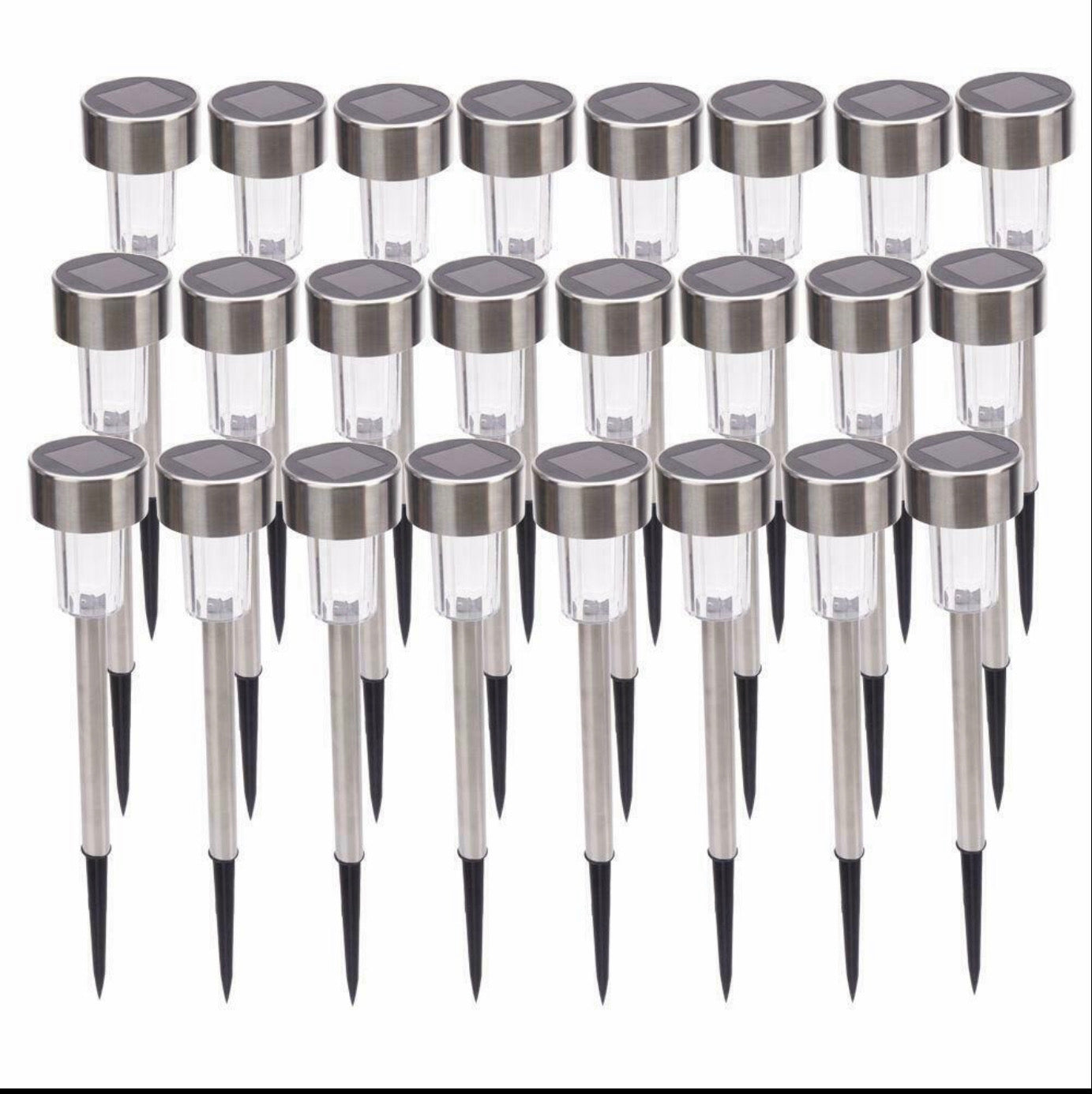 48 Pack Outdoor Stainless Steel Led Solar Power Light Lawn Garden Landscape Pathway