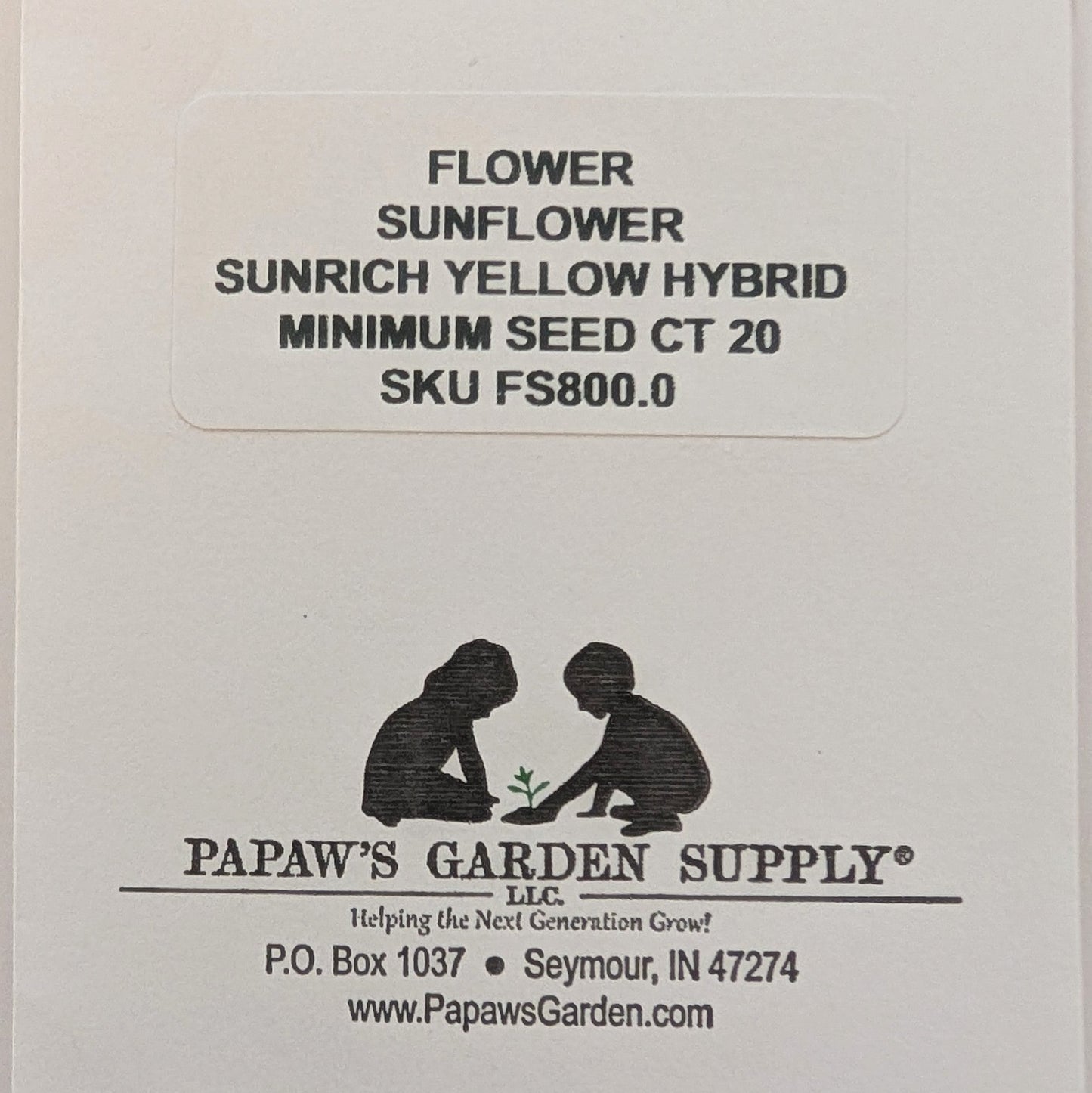 Papaw's Garden Supply Sunrich Hybrid Golden Yellow Sunflower Seed
