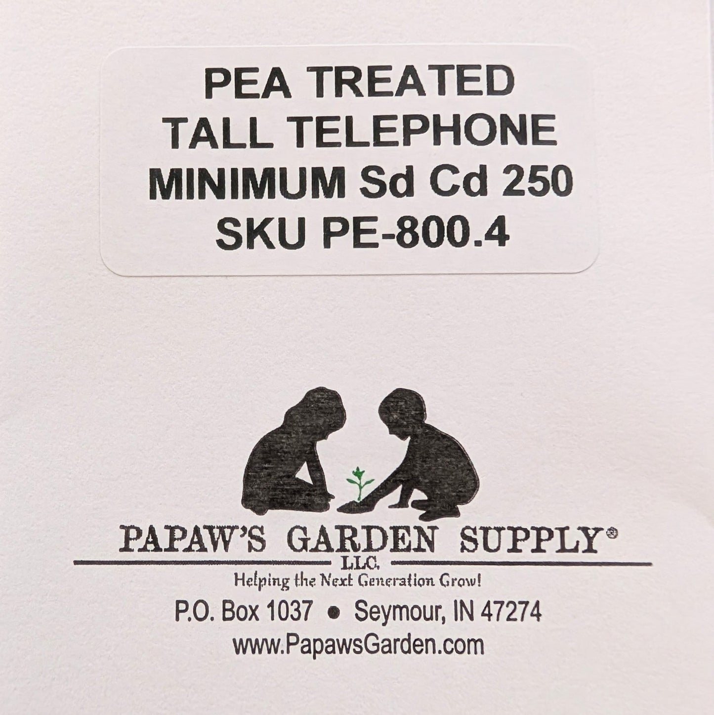 Tall Telephone Vining Treated Pea Seeds