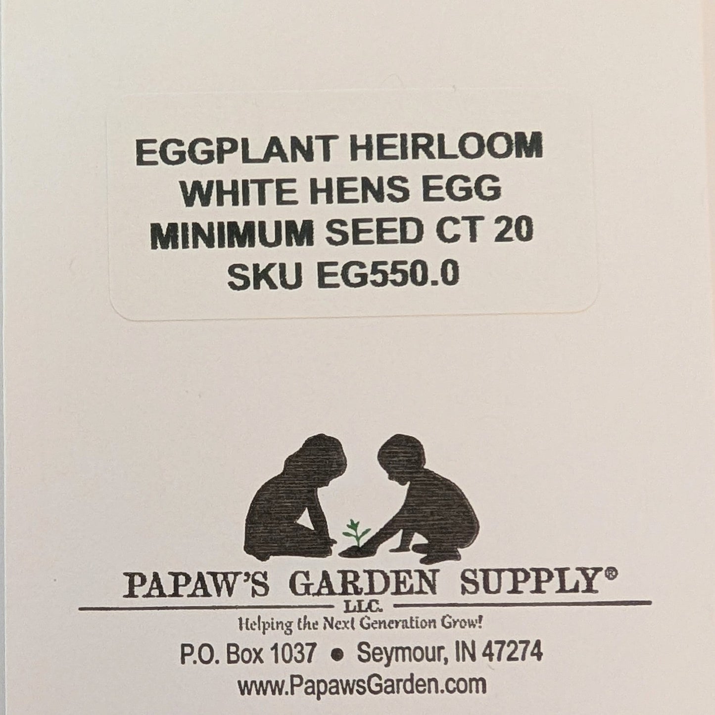 Italian Heirloom White Hen's Egg Eggplant Seeds