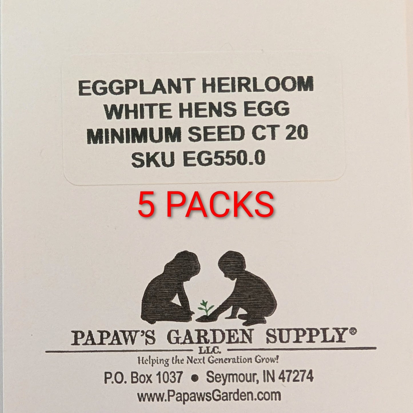 Italian Heirloom White Hen's Egg Eggplant Seeds