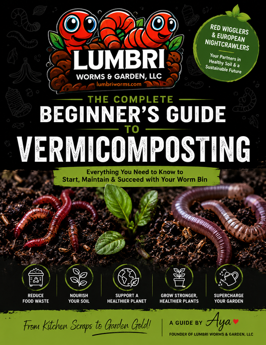 8 oz Worm Starter Colony | Red Wigglers or European Nightcrawlers | Live Composting Worms