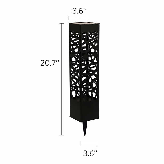SmartYard Square Solar Bollard Pathway Lights – 35 Lumen, 5-pack