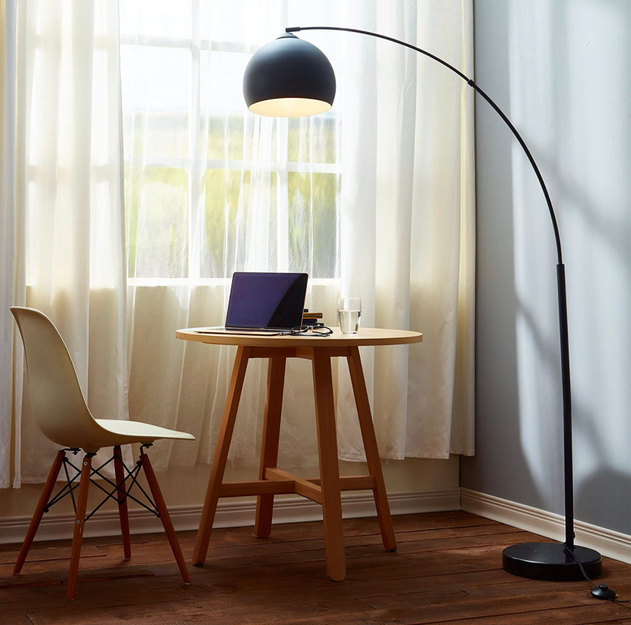Over The Couch Arc Floor Lamp with Globe Shade, Matches Your Living Room Decor - Standing Light Tall (4-Colors)
