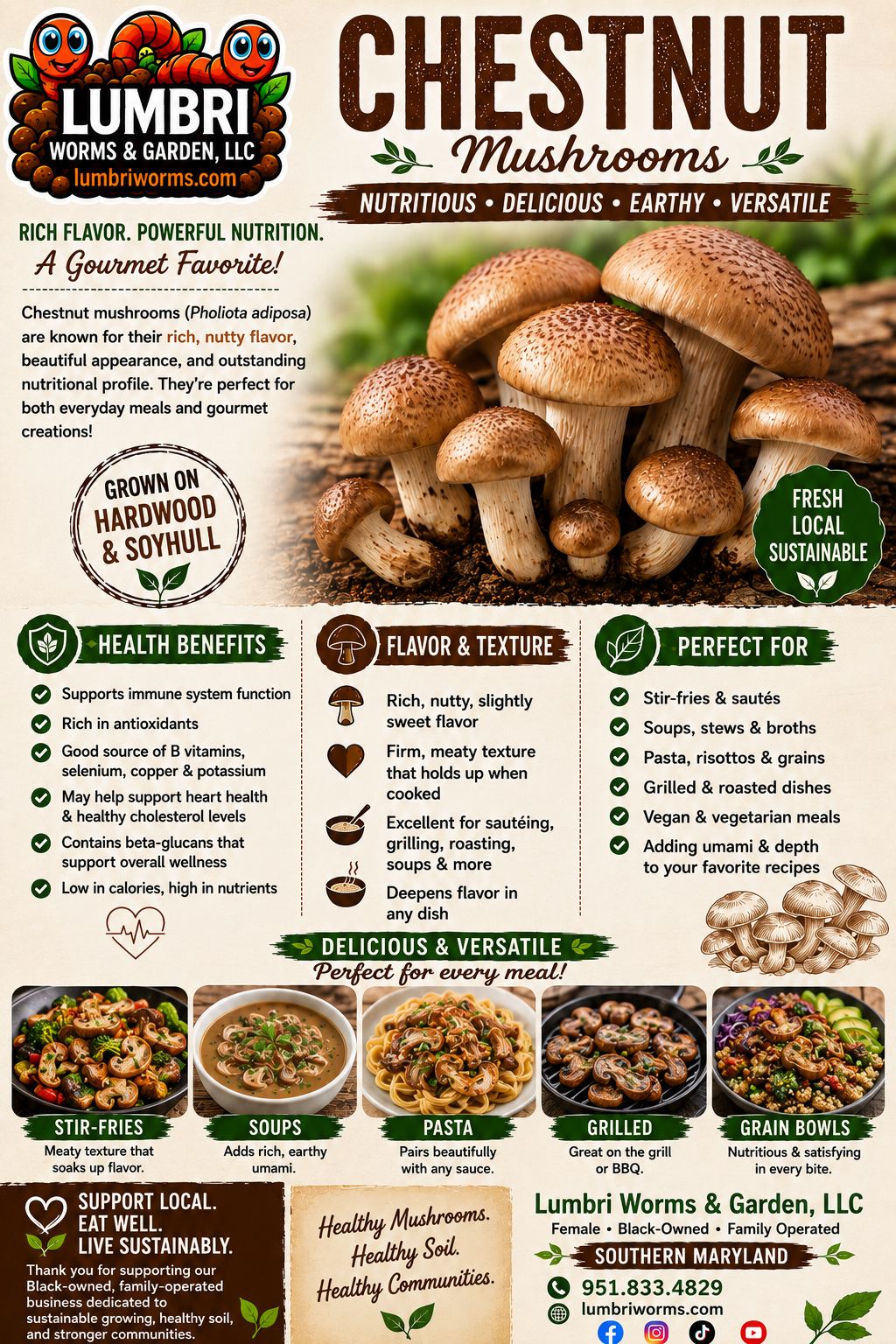 Dehydrated Chestnut Mushrooms