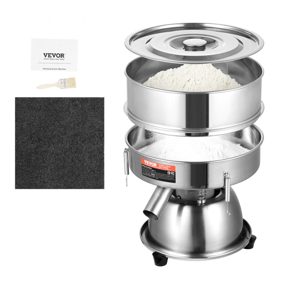VEVOR Electric Vibrating Sieve Machine with 10+60 Mesh Automatic Sifter Shaker for Worm Casting Production